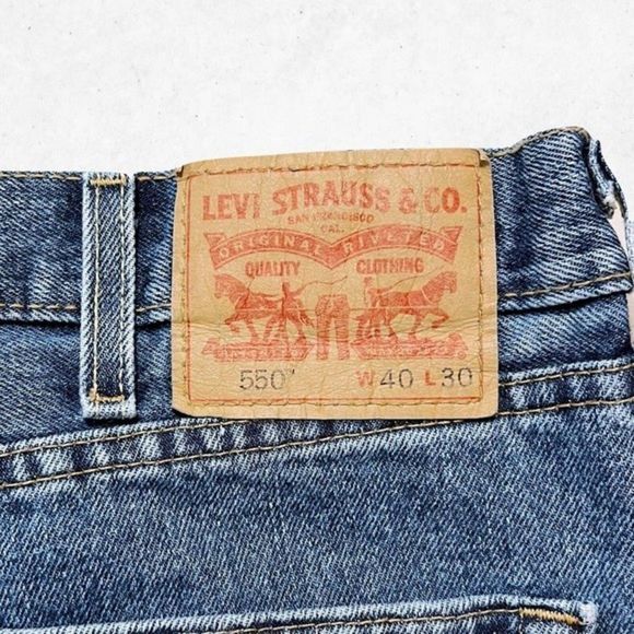 Levi's 550 Men Jeans‎ W40 L30 Denim Straight Leg Medium Wash Mid Rise Zipper - Picture 9 of 12